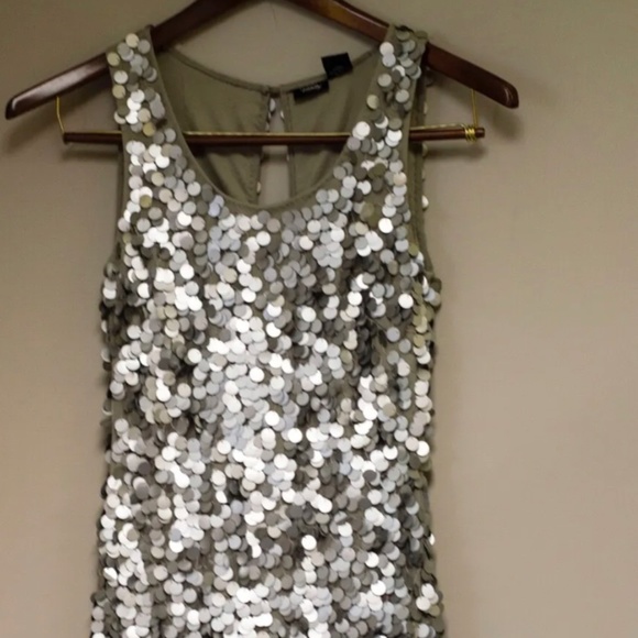 Vanity Womens Silver Large Sequins Party Cocktail Dress Size S Rayon & Polyester - Picture 1 of 4